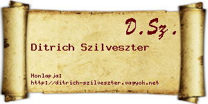 Ditrich Szilveszter névjegykártya