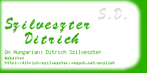 szilveszter ditrich business card